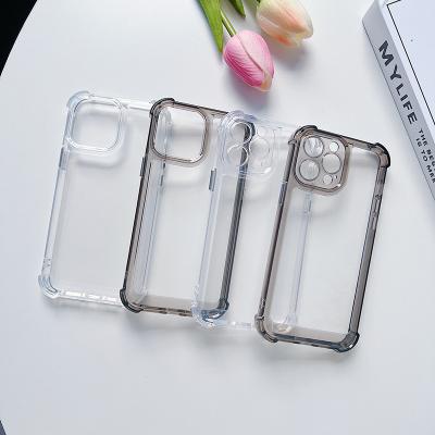 China Factory shockproof mobile phone back cover, PC clear hard soft tpu hybrid shockproof phone case for iPhone/Samsung models for sale