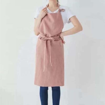 China Japanese Style Canvas Lace Up Apron Dress Art Cleaning and Artwork for Men and Women for sale