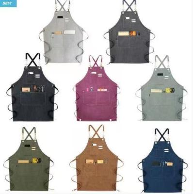 China Indoor and Outdoor Customization Canvas Cotton Canvas Sleeveless Apron Mass Cleaning Water Repellent Work Cleaning Clothes for Men and Women for sale