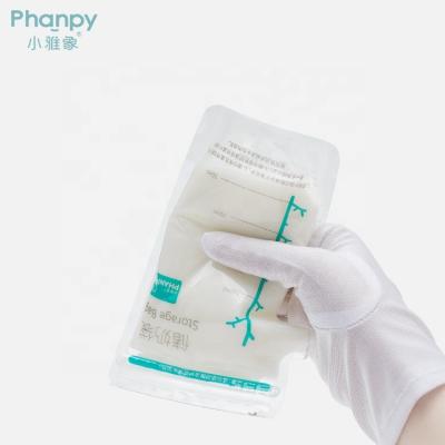 China 100% Eco-friendly Phanpy Sapling Pattern Breast Milk Storage Bag Sterilized Breast Milk Bag Self-standing for sale