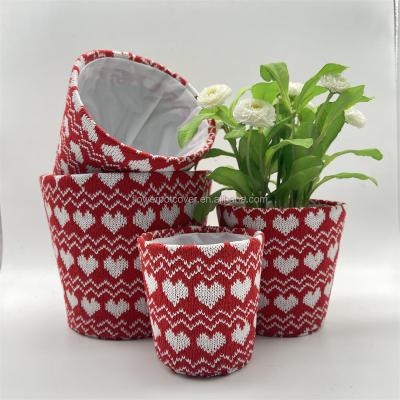 China CLASSIC Valentine's Day Lovely indoor decorative flower pots Fabric Handmade plant pots WY22-43 for sale