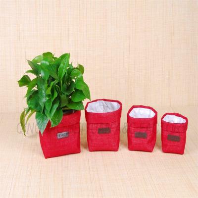 China CLASSIC Indoor Decoration Jute Burlap  Garden  Waterproof Flower Pots WY18-110 for sale