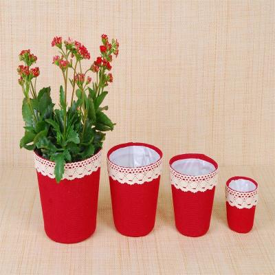 China CLASSIC Jute Planting pots Burlap Plant Pot Jute Fabric Flower Plant pots WY 18-60 for sale