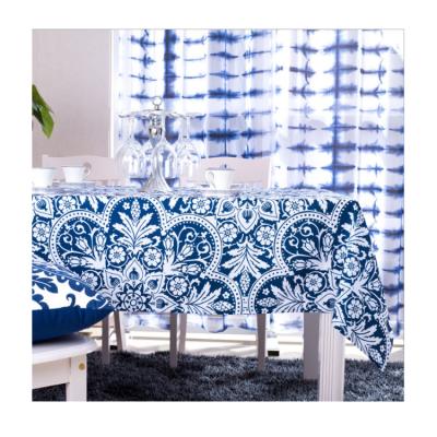 China Custom Polyester Polyester Logo Floral Printing Dining Table Cloth Table Cloth for sale