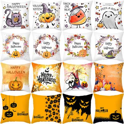 China 2021 Wholesale Anti-Pull Office Pumpkin Halloween Cute Cartoon Halloween Cusion Pillow Cover Pillow Case for sale