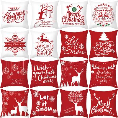 China 2021 Anti-Pull Office Xmas Gift Cusion Pillow Case Christmas Cushion Cover for sale