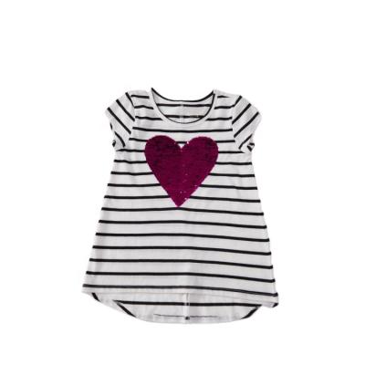 China Newest Baby Toddler Clothing Kids Girls Flip Sequins Embroidery Breathable T-Shirts for sale