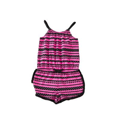 China New Style Summer Breathable Sleeveless Baby Clothing Toddler Girls Pink Printing Beach Outfit for sale