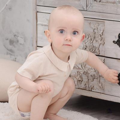 China GOTS Eco-Friendly Short Luxury Organic Cotton Baby Sleeve Baby Rompers High Quality for sale