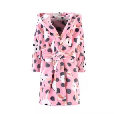 China RTS Breathable Luxury Excellent Quality Sample Accept Baby Clothing Boy Girl Pink Leopard Flannel Baby Bathrobe With Belt for sale