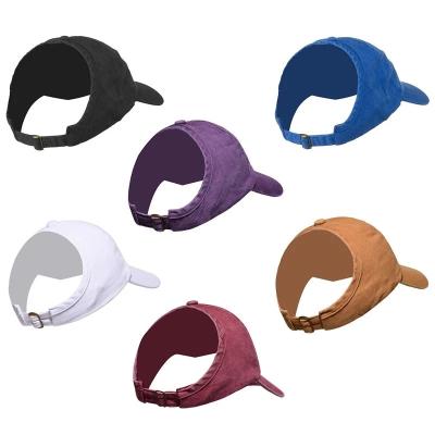 China JOINT Women Snap Backless Baseball Cap Blank Top Vintage Washed Ponytail Hat Snapback Hat for sale