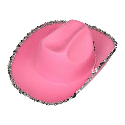 China Eco-Friendly Night Birthday New Year For Kids Glitter Custom Hat Party Cowboy Hat for sale