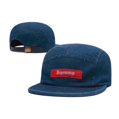 China Custom Logo 5 Panel Denim Snapback Hat Unstructured Hat COMMON for sale