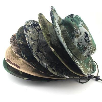 China High Quality Boonie Eco-friendly Military Hat Camouflage Dye Outdoor Bucket Hunting Rising Fishing Hats Military Bucket Hat for sale