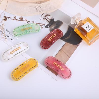 China Hair Accessories Fashion Letter Rhinestone Unique Hair Clip For Girls for sale