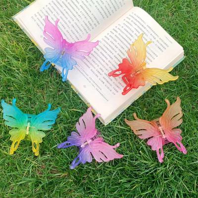 China Cute Hair Decoration Girls Double Color Butterfly Hair Claw Clip for sale