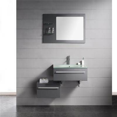 China Modern Style Gray Teak Bathroom Vanity Cabinet for sale