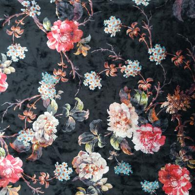 China 2020 Tear-resistant New Design Soft Flower Digital Printed Poplin 100% Polyester Velvet Fabric For Kids Wholesale for sale