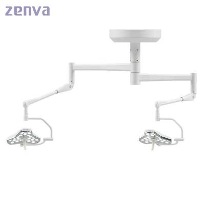 China Alluminum Alloy Factory Price Ceiling Mounted Double Head LED Surgery Lights Price With Sterilizer Handle for sale