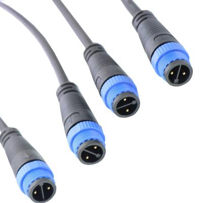 China High Quality M15 LED IP68 2 Pin Waterproof Circular Connector Cable for sale