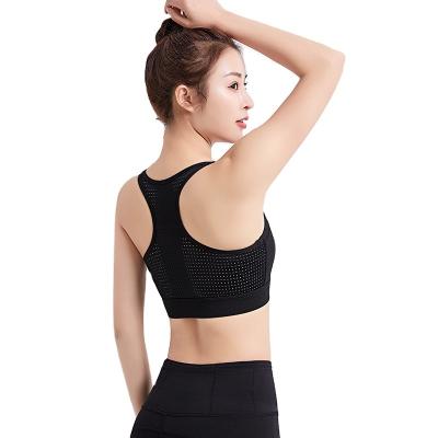 China 2021 Breathable Popular Mesh Back Beauty Mesh Bra Back Wear Underwear Yoga Bra Sports Splicing Working External Wear for sale