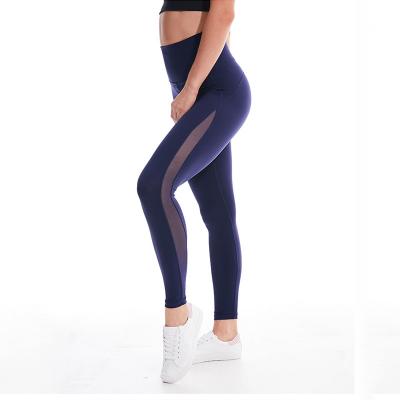 China Breathable Nylon Mesh Stitching Nine-Minute Yoga Pants High Waist Slim Butt Seamless Yoga Pants for sale