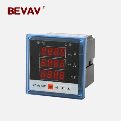 China Current Measurement BEVAV LED 72mm AVF Frequency Single Phase Current-Voltage Combination Meter for sale