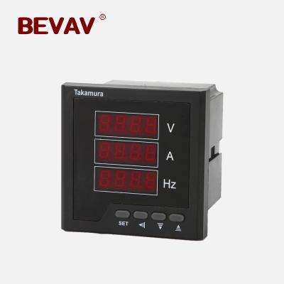 China Current Measurement BEVAV LED 120mm AVF Frequency Single Phase Current-Voltage Combination Meter for sale