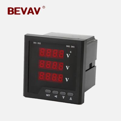 China 96*96mm Three Phase Voltage Meter , LED Display Multifunction Digital Panel Meter XD80-3A for sale