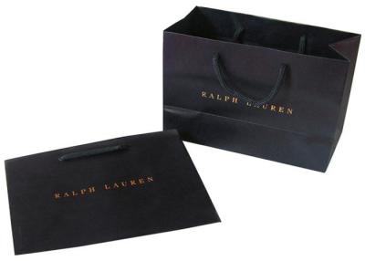 China Promotional Black Laminated Customize Printed Paper Bag For Shopping And Packaging for sale