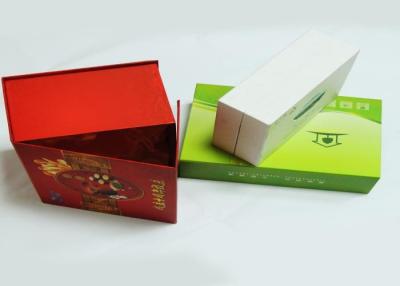 China Red Color necklace and earring gift boxes with lids , gold / silver foil for sale