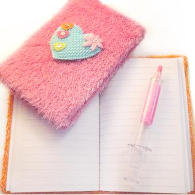 China Plush Personalised Notebooks Pink For Girls for sale