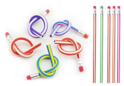 China Flexible PVC Personalized Pencils For Kids With Eraser for sale