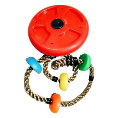 China Eco-friendly Kids Plastic Rope Disks Fitness Toys Kindergarten Wholesales Kindergarten Hanging Climbing Chair Rope Tree Swing Disc for sale