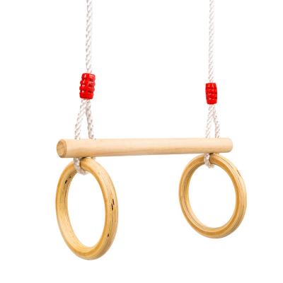 China EUROPEAN Outdoor Gymnastic Rings Wooden Swing For Kids for sale