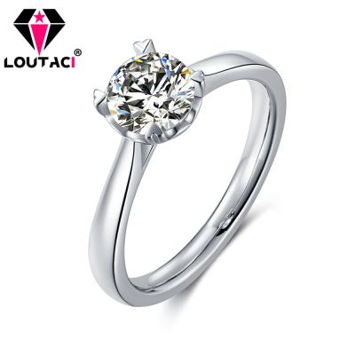 China LOUTACI Fashion Moissanite CLASSIC Wedding Bands For Women Love Cup D Color VVS1 Around S925 Sliver 1 Carat Ring for sale