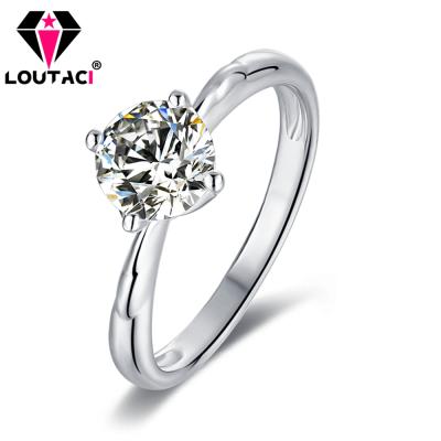 China CLASSIC LOUTACI Custom Engagement Rings Best Moissanite Company D Color VVS1 Round Stone Small Set Four Prong S925 Sliver Women Party for sale