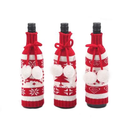 China 2022 New Wool Christmas Wine Bottle Cover Merry Christmas Decorations For Home Xmas Ornament New Year Navidad Christmas Gifts for sale