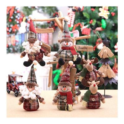 China Santa Snowman Elk Christmas Gift Plush Doll Christmas Tree Pendant Christmas Decorations Small Christmas Ornaments for sale