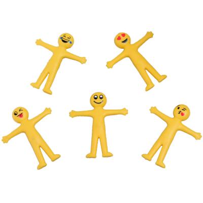 China 2022 New Mini Yellow Latex Dollhouses Kids Toys Reborn Rubber Elastic Smile Face Dolls Moving Person Toys for sale