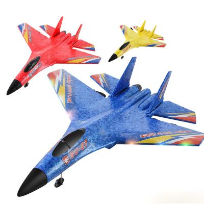 China Flat RC Model 2.4G Rc SU-27 Radio Controlled Plane With Light Weight Fixed Wing Hand Throwing Foam Electric Remote Control Airplane for sale