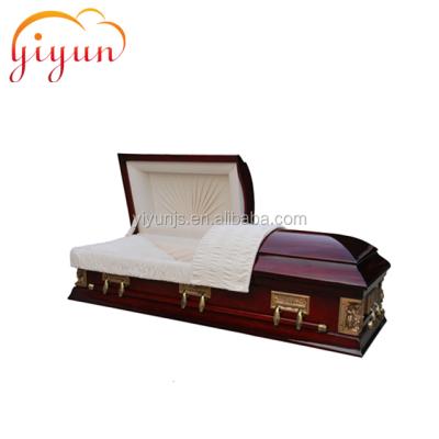 China 006-A American Style Wooden Coffin Red Cherry for sale