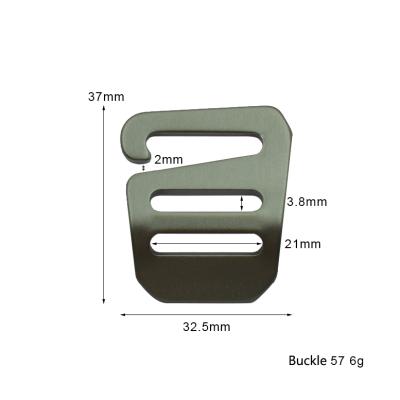 China Free Custom Sample Size Anodized Aluminum Outer G Hook Buckle Bag Buckle For Backpack for sale