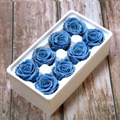 China Fashional Gift Real Touch Wholesale Dried Long Lasting Eternal Stabilized Flower Head Preserved Rose In Box Eternal Roses for sale