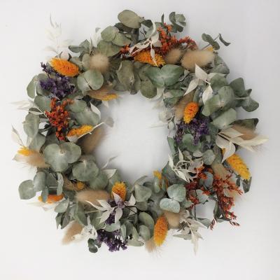 China Creative Natural Crafts Ornaments Decorative Wreath Handmade Flower Wicker Dry Wreath Fashional Gift DIY Materials for sale