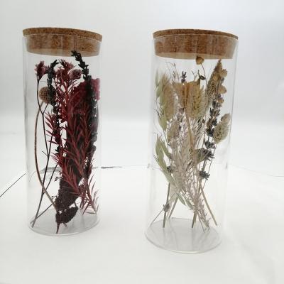 China Mother's Day Flowers Gift Box Glass Durable Decorative Dry Bottle Preserved Flowers Dried Flower for sale