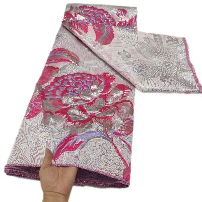 China Latest viable french lace brocade fabric jacquard lace good quality for wholesale for sale