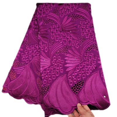 China Sustainable Embroidery High Quality African Cotton Fabric 100% Swiss Voile Lace for sale