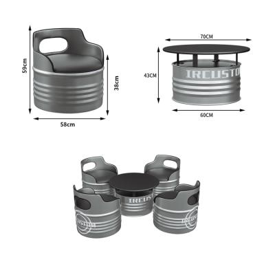 China Restoration Of Simple Steel Frame Leisure Sofa Chair Sofa Table And Chair Combination Of Antique Bucket Coffee Iron Ways for sale