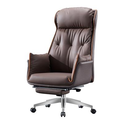 China (Size)Adjustable Comfortable Leather Office Chair Can Sit White Chair Boss Boss Office Chair for sale